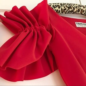 Red body-con Chiara Boni midi dress hot!